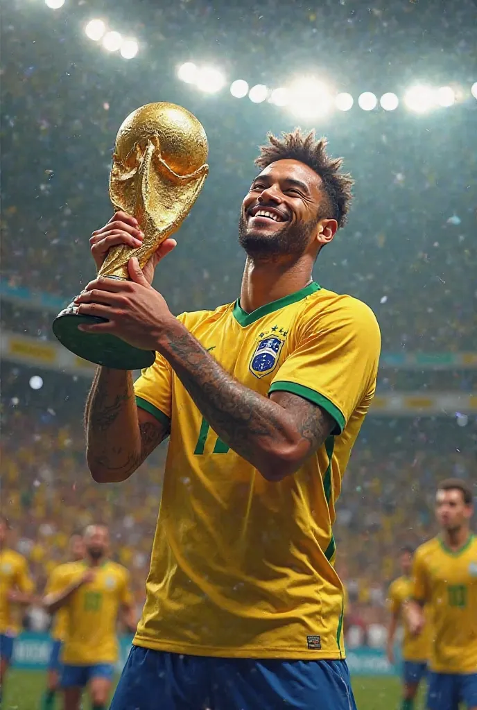 Neymar stands with the World Cup