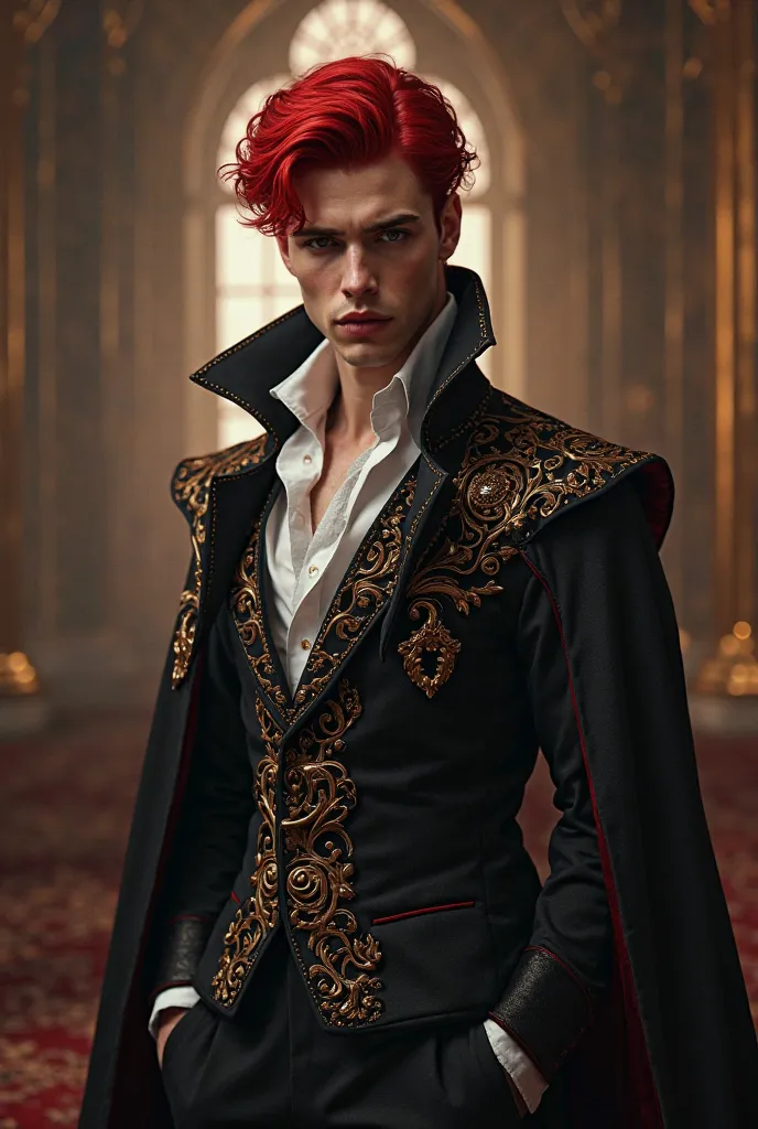 Sexy young evil Prince with red hair