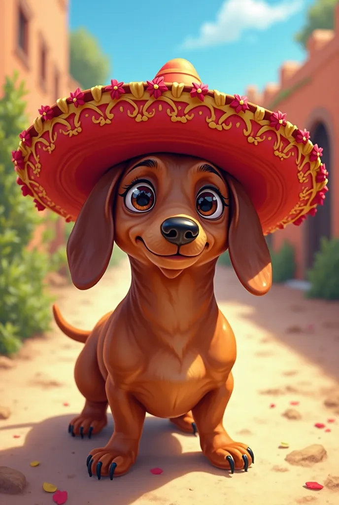 Dachshund with Mexican hat