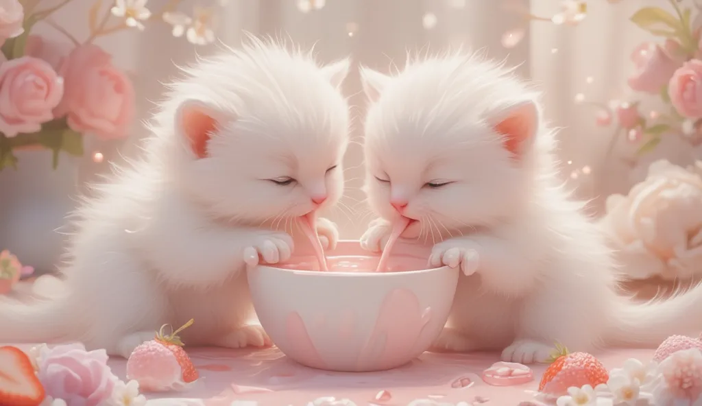  white kittens　Strawberry Milk、