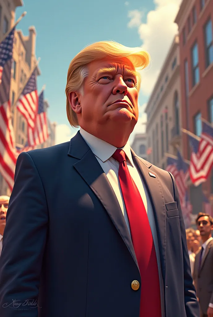 Keyframe 2d animation of donald trump