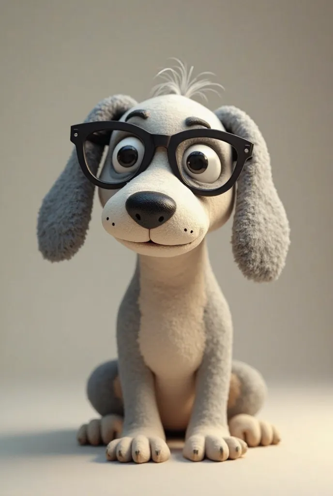 Picture a dog similar to Gromit wearing hand glasses