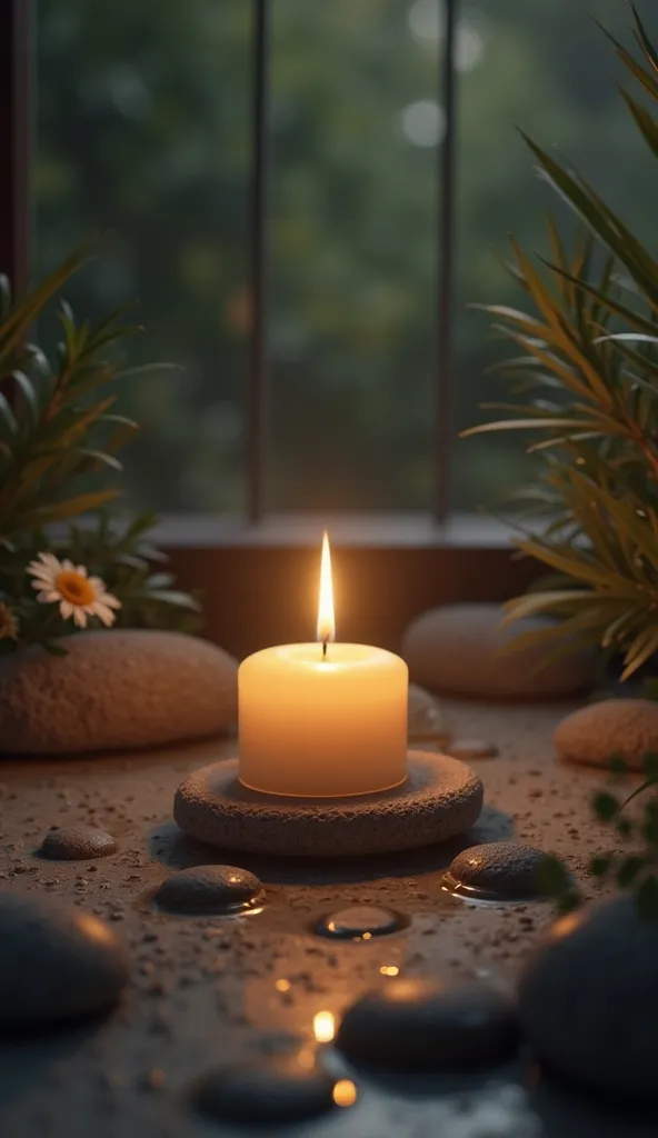 A calming image of a candle flickering in a peaceful, serene setting
Prompt: A flickering candle in a calm setting, symbolizing the light and warmth that comes with forgiveness and healing