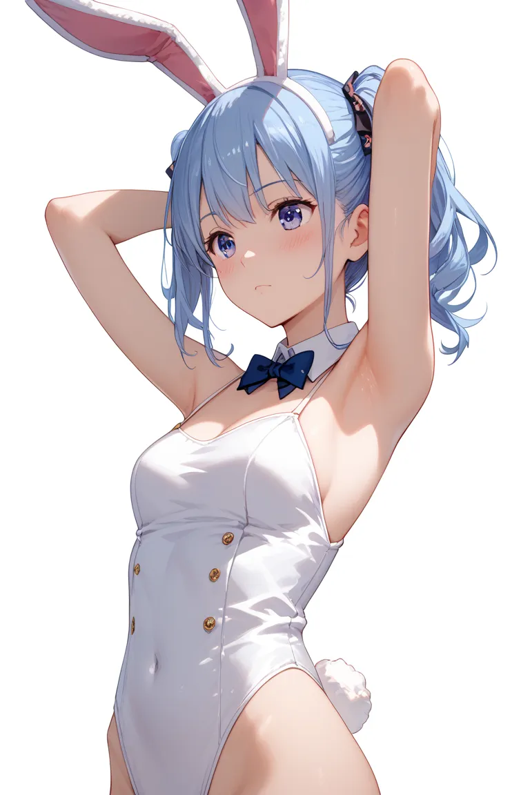  white background，Don't show your armpits せ，， Don't show your armpits ， no background ，  Staring atと透明になります， ãã “ã¼ ã，Staring at，bunny girl，blush， standing， No background 