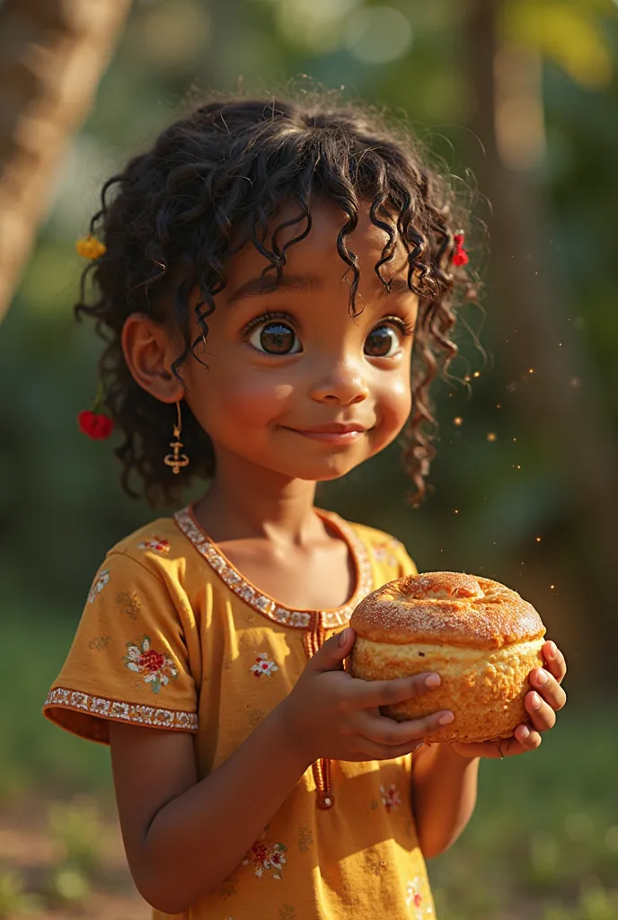 Plan 1 : 

Angle de caméra : Très Gros Plan, en 3/4 du personnage 

Description : 

Dans un jardin, une petite fille originaire des Hautes-Terres de Madagascar tient une galette entre ses mains. 

Ses yeux brillent d'excitation alors qu'elle s'apprête à cr...