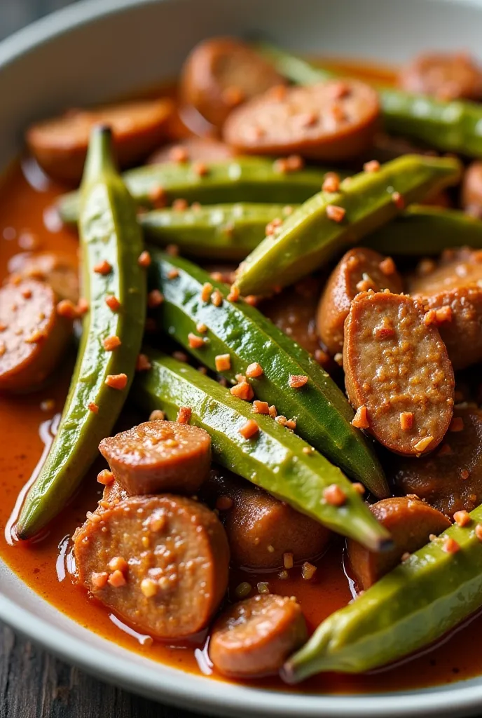 I want a picture of a whole okra casserole with meat. The picture is from above and its shape is delicious. It will be useful to put it in a menu with an egg background .. The okra is cooked and the picture is from a little distance and the casserole is re...