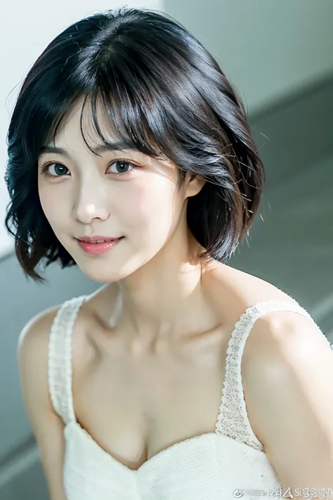 black hair short hair、Age 35、I can see my cleavage、 woman dressed in white , Closeup of Tsuyu , Beautiful Korean Woman Wearing Black Hair, Gorgeous Young Korean Women, Cute Korean Actresses,  Nam Jae-yeon, Korean idol portraits,  Jung Hwa-choi , beautiful ...