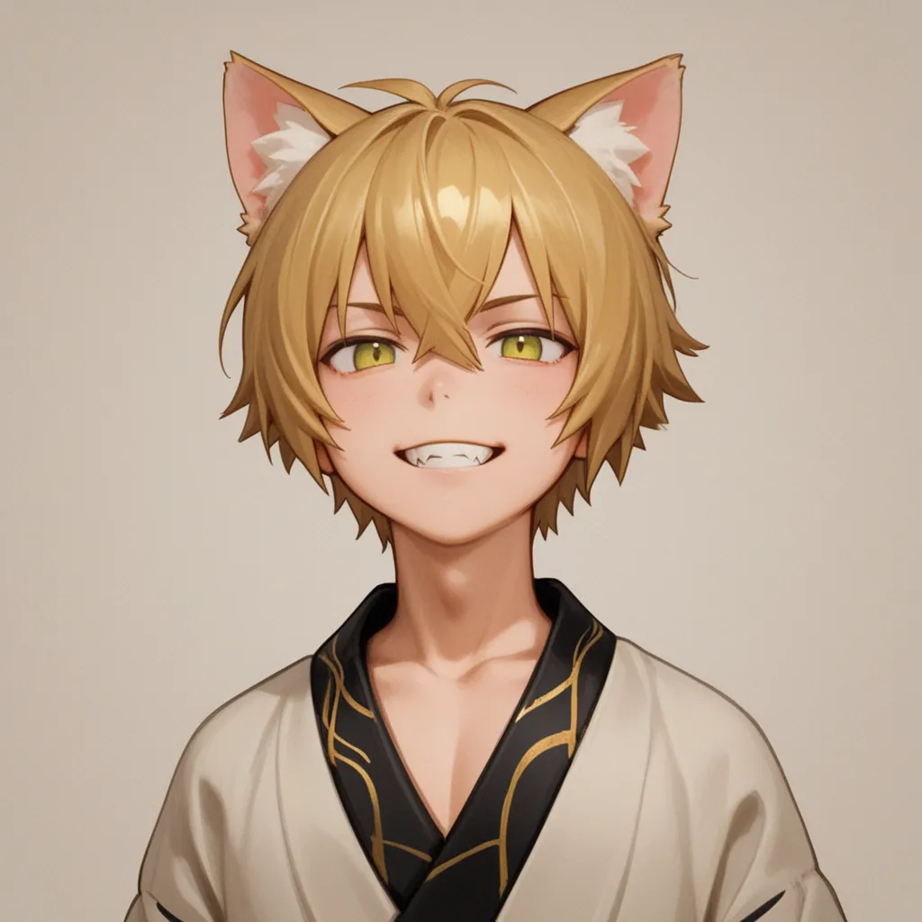 minicars　Cat ears　 boy　 kimono　 Gold　Jagged teeth　