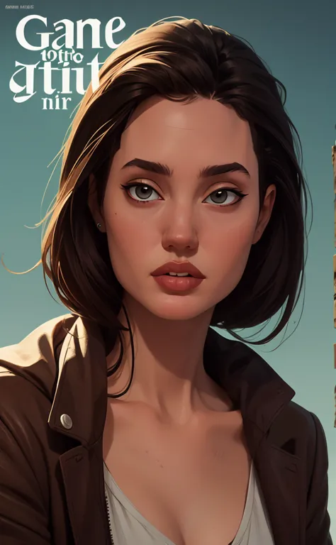 um close-up de uma mulher com uma jaqueta preta na capa de uma revista, in the style germe de arte, modelo ig | germe de arte, style germe de arte, wojtek fus, germe de arte and atey ghailan, style of germe de arte, germe de arte style, extremely detailed ...