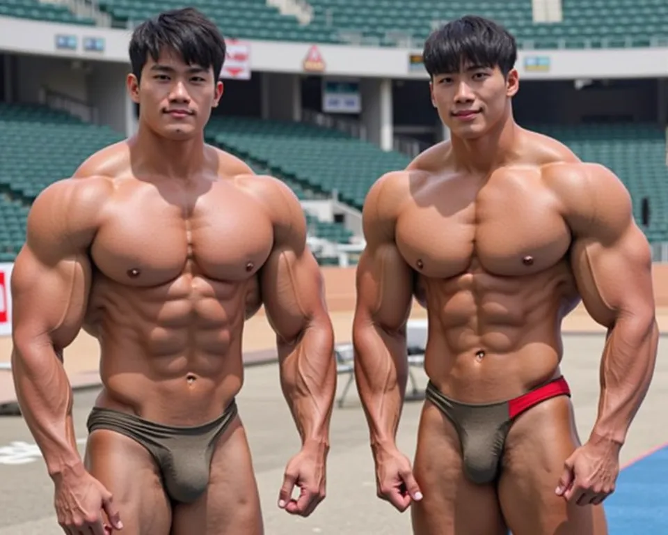 2 strikingly handsome 18-year-old Korean young wrestlers with an angelic face. His features are distinctly Korean, with soft yet masculine contours, a fresh, youthful appearance, and captivating single eyelids that enhance his divine wrestler look. He has ...