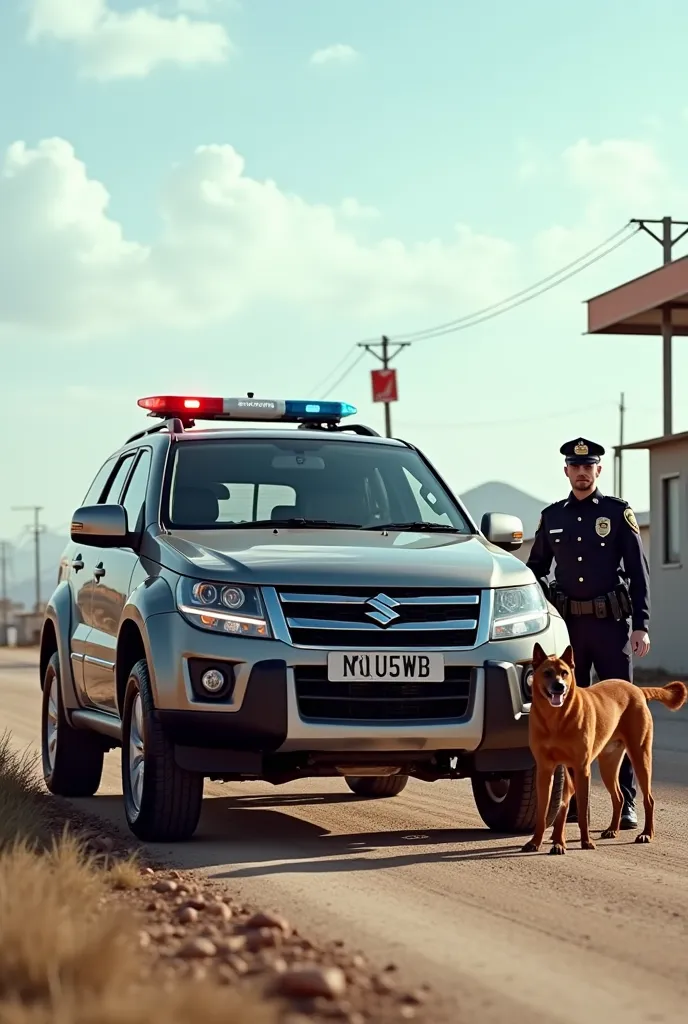 Suzuki grand vitata with border police and dog