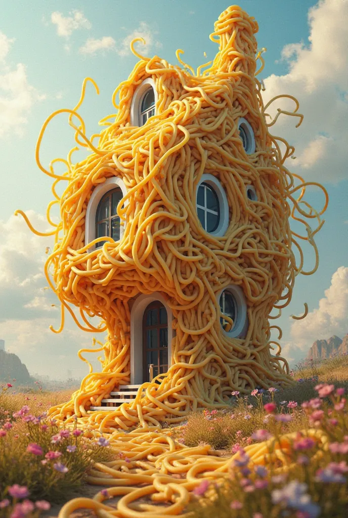 A house that looks like spaghetti 