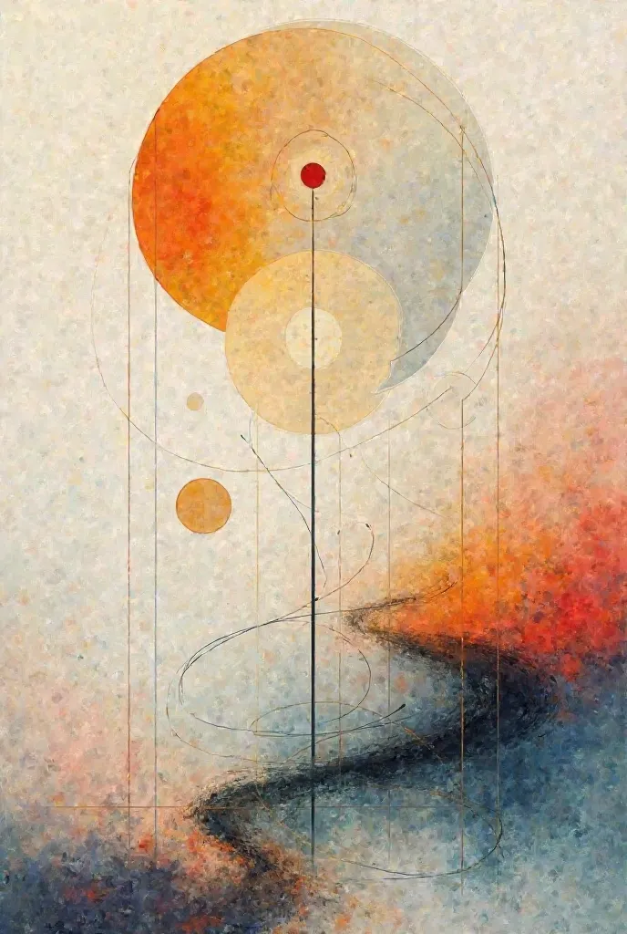 A painting in the style of artist Hilma af Klint - simple, minimalist and abstract (Not Klimt !!!
