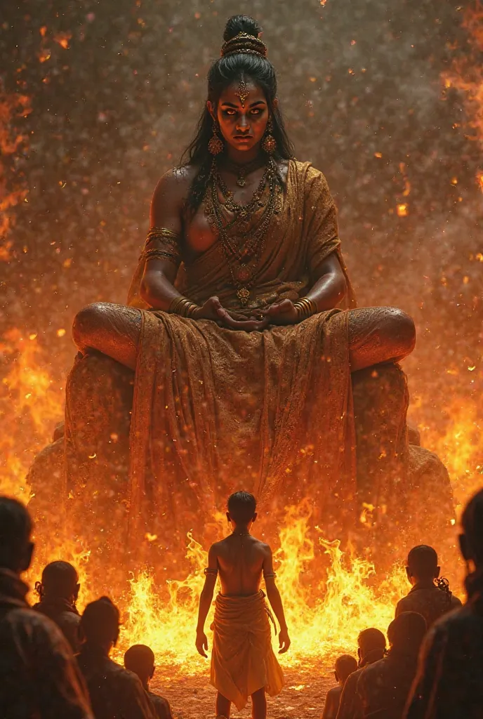 Holika and Prahallad in fire