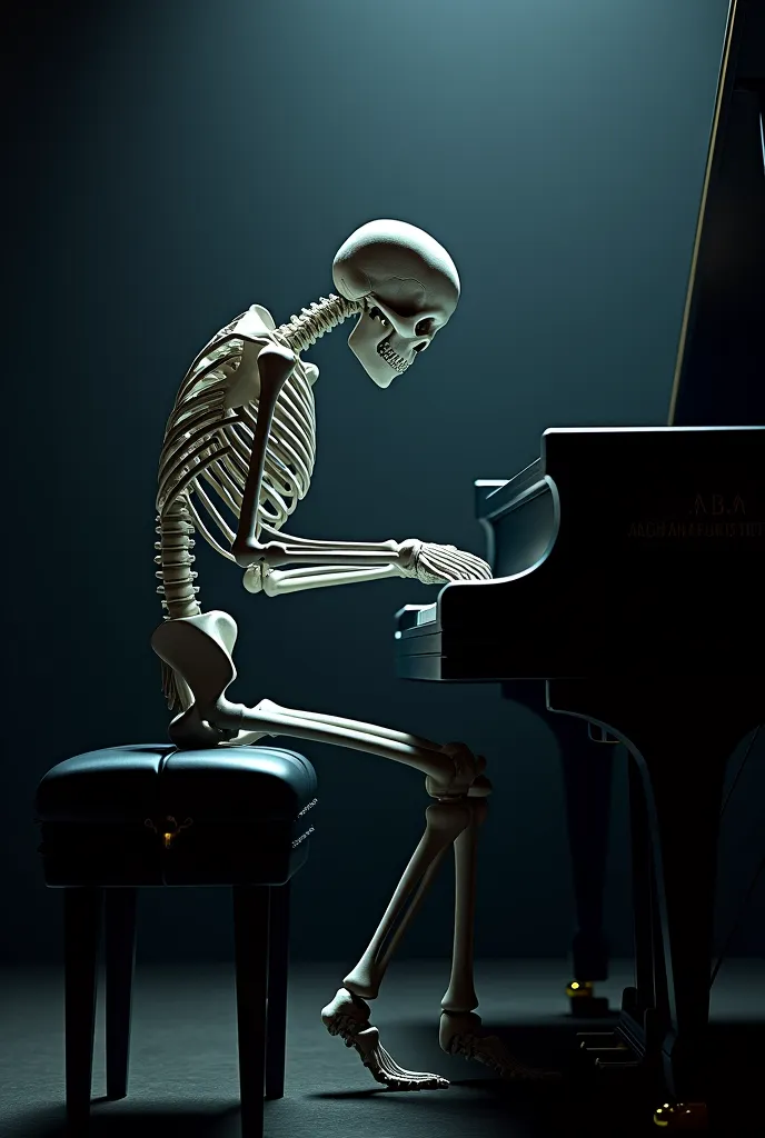 Skeleton playing the piano 