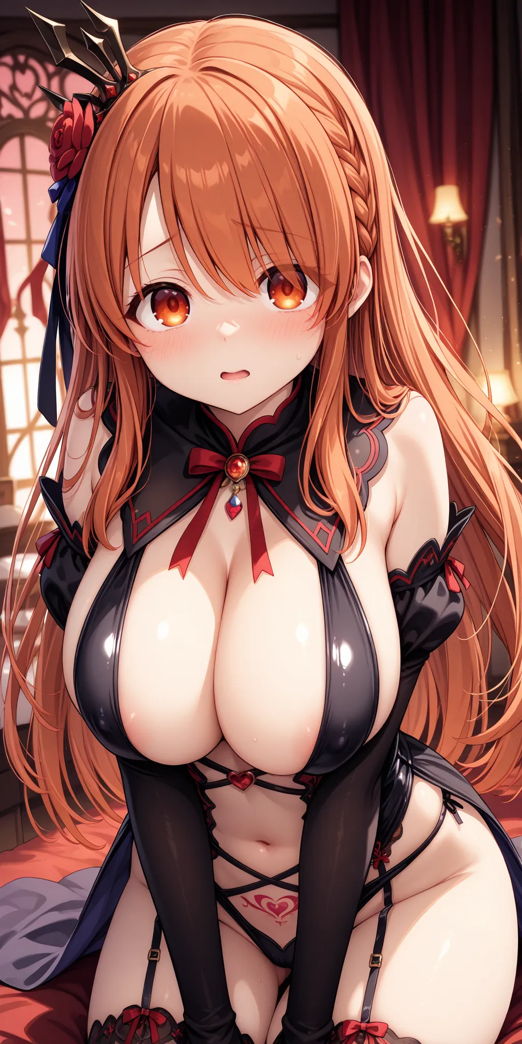  Asahina Mikuru、very big breasts、Enchanted Valley、Eyes visible through gaps in bangs、slender eyes、detailed illustration、８Ｋresolution、super beautiful、Ultra delicate、masterpiece、top quality、