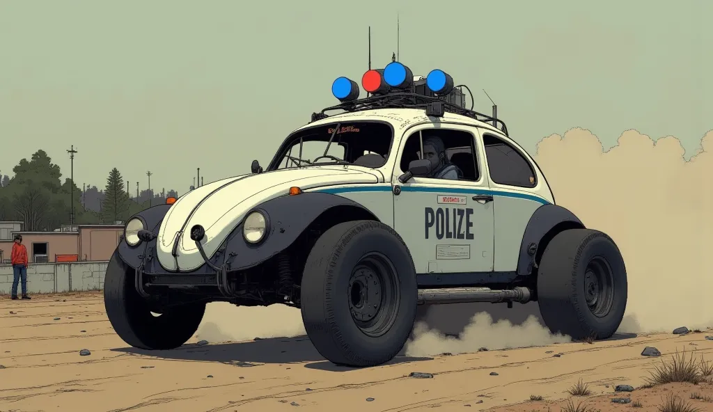 white and blue police vehicle with numbers on the side, Police Lamp、Photo by Lee Loughridge , Tumbler, pop art, Buggy Wagen Beetle, Album photo, 1 / 1Off-roadRace Car, red shell.  Dirt Track , profile picture, profile picture, trophy truck, Greg Hildebrand...