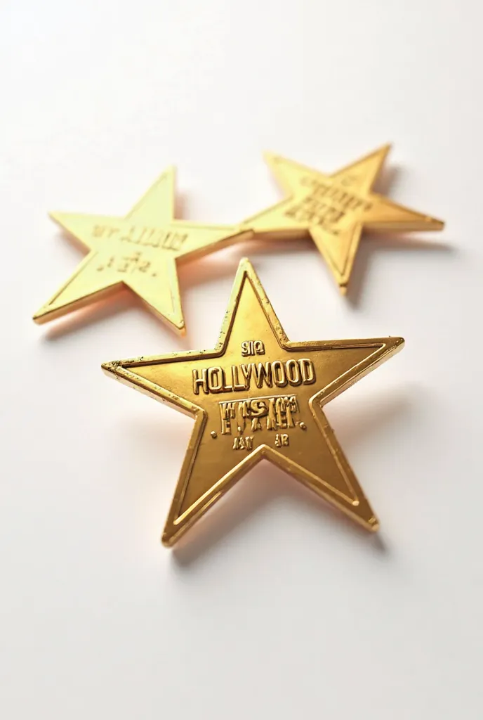 Three symbols of the stars of the Walk of Fame on a white background