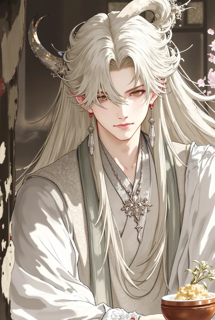 (masterpiece), (best quality), 1man, male, manhua, donghua, Hanfu, Chinese fantasy, long hair, dreamy eyes, (strong, well-defined, chiseled jawline), (prominent, slightly pointed chin), muscular, forehead, majestic, aesthetic, ethereal, handsome, stunning,...