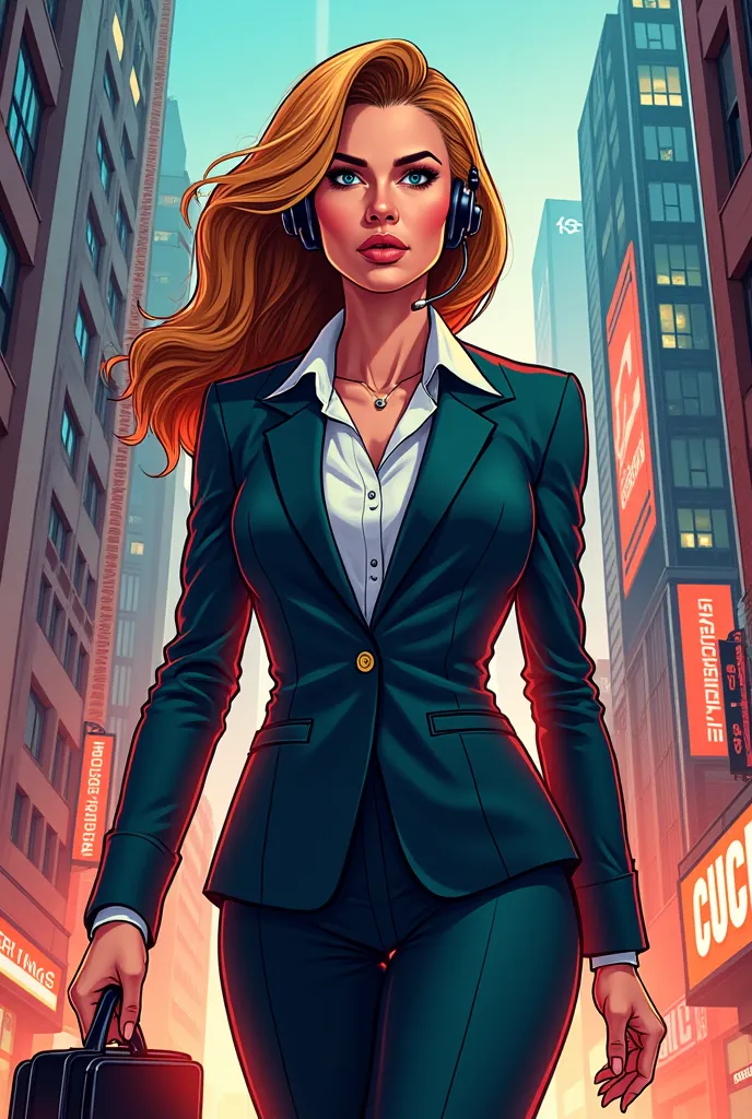 Female business comic book design