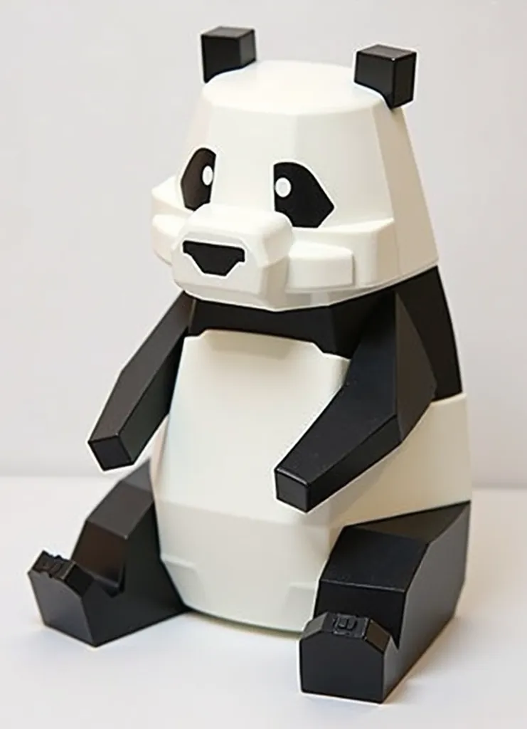 A panda with Minecraft style
