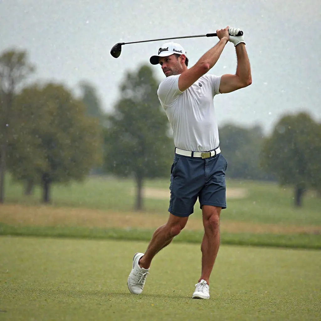 The Athletic Golfer: "Wearing a fitted athletic polo and lightweight shorts, this guy brings a bit of athleticism to the golf course. His movements are fluid and controlled as he goes for a smooth drive down the fairway. He doesn’t need to flex to show he’...