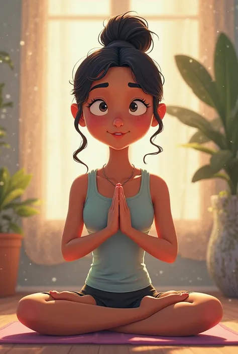 So after knowing that from the doctor, Maya starts by focusing on her nervous system, learning to calm her mind and regulate her stress response. She practices meditation, deep breathing, and yoga to soothe her nervous system. (Animated)