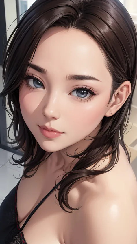 ８k, 非常にdetailed, masterpiece, top quality, Photorealistic, detailed, beautiful eyes,  40 year old woman, 1 person, cute, Lower lip is thick, face the front, beautiful body, ((staring at the viewer&#39;s eyes)), beautiful hairstyle,  light clothing,  very s...