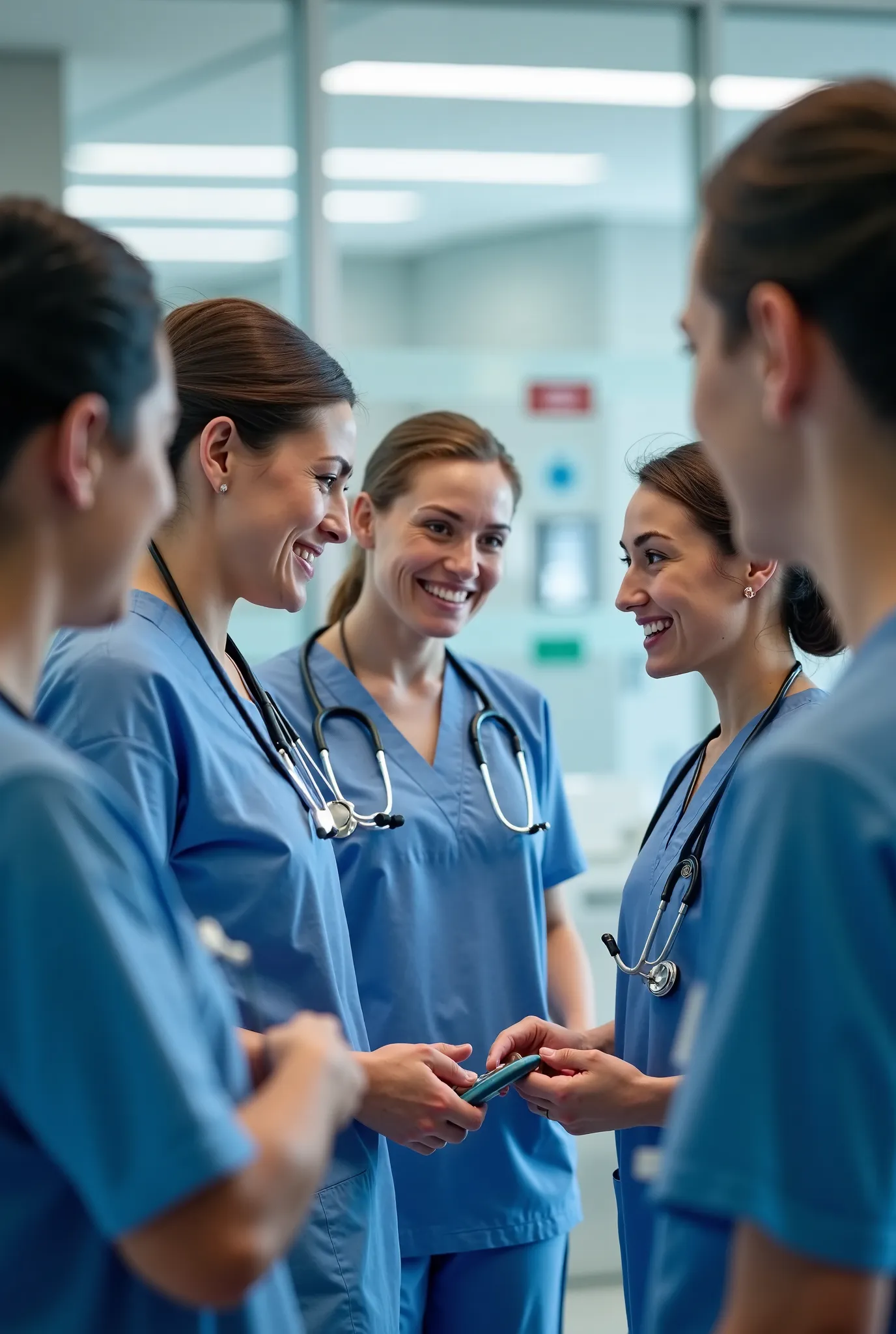 Some nurses with stethoscope 