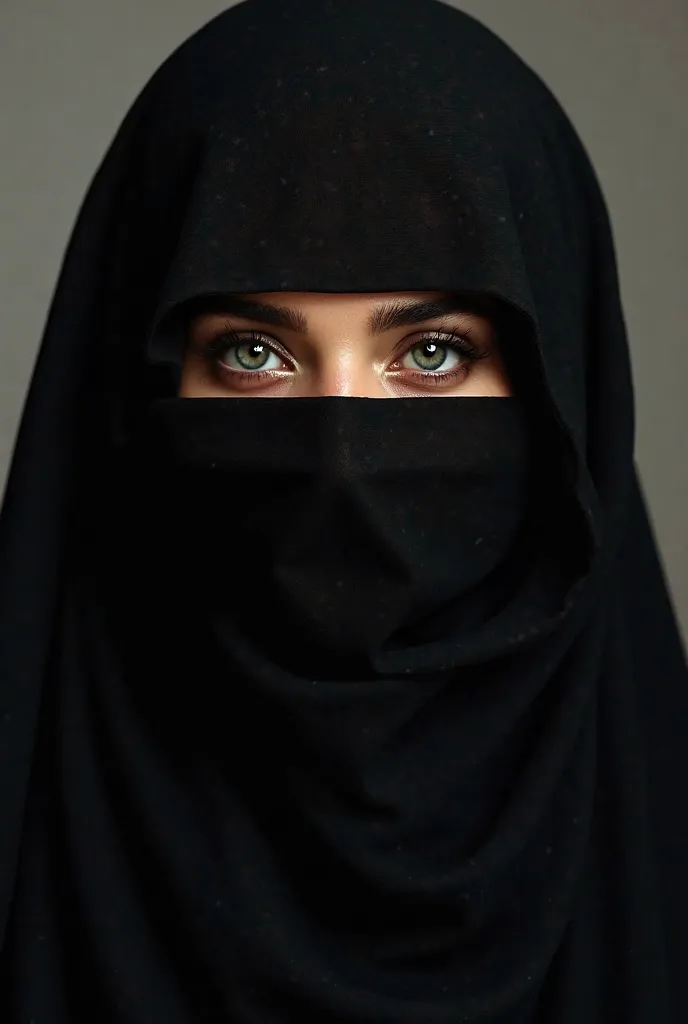 A woman face veil black Saudi style 