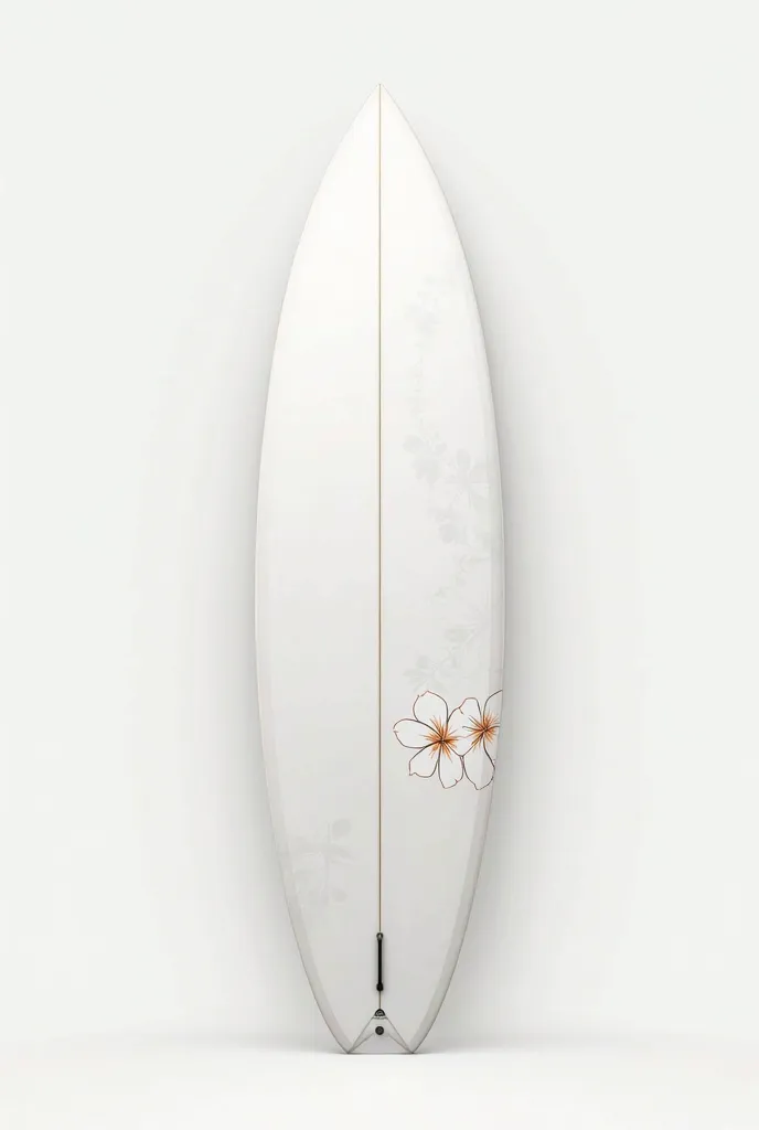 White background Realistic Torq Surfboard with hibiscus basic simple clip arts