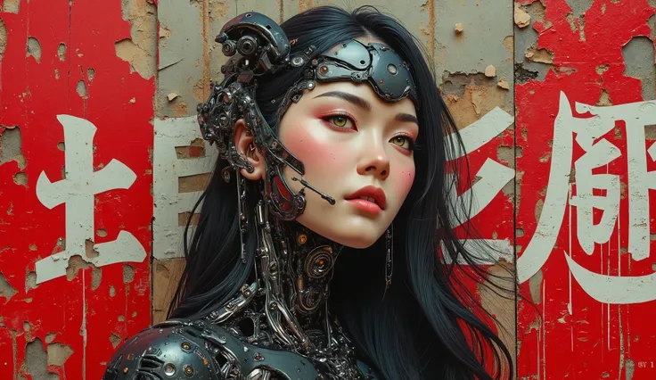 Exquisite 3D model of technological cyborg manga aimme, super soldier and concubine, amazing and iconic, masterpiece, spectacular 3D anime photorealism. score_9, introducing the stunningly gorgeous Yuko, a beautiful Chinese techno cyborg 3D anime human mac...