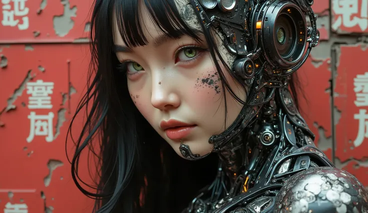 Exquisite 3D model of technological cyborg manga aimme, super soldier and concubine, amazing and iconic, masterpiece, spectacular 3D anime photorealism. score_9, introducing the stunningly gorgeous Yuko, a beautiful Chinese techno cyborg 3D anime human mac...