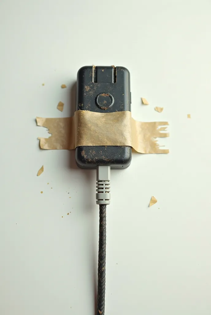 charger patched with electrical tape" (Funny meme about improvised chargers)