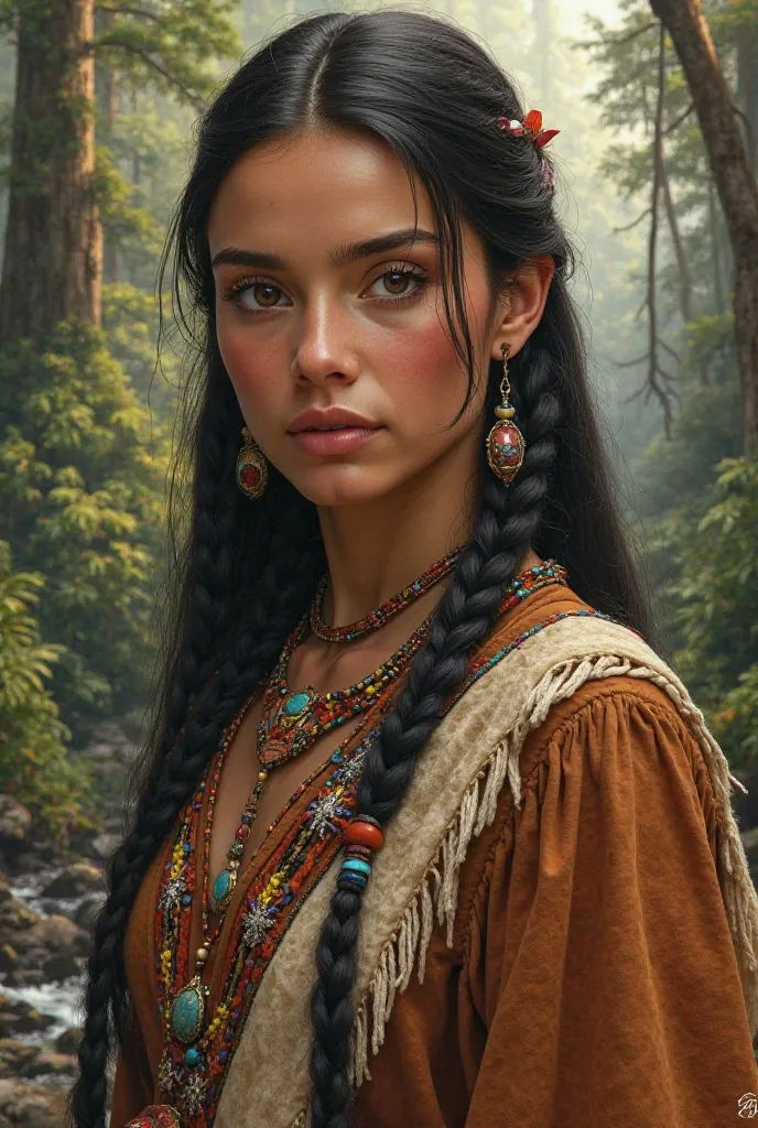 a detailed and realistic image of Princess Pocahontas