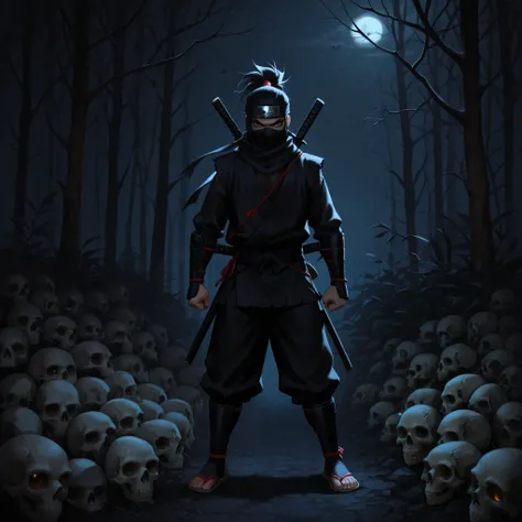 King, skull, dark, ninja, name OKTANDER