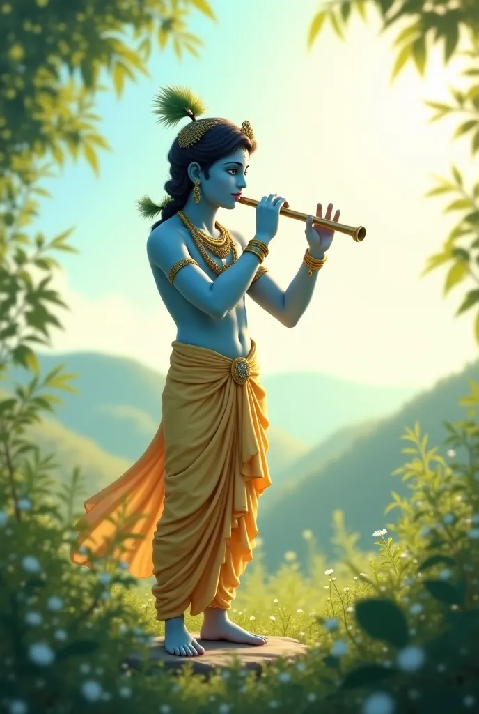 Krishna flute wallpaper natural 