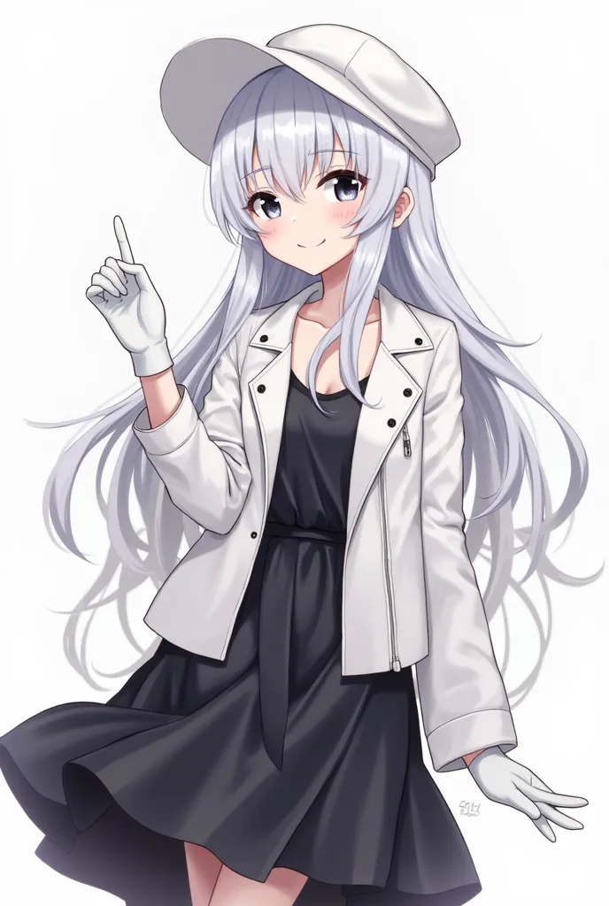 걸작, best quality, amazing quality,  very aesthetic , High Resolution, recent, very detailed, ( medium shot ), A girl, gentle smile, Fantasy theme,  fan art , ridiculous, long hair. white hair. white gloves. Excellent image quality .  cute smile. fluttering...