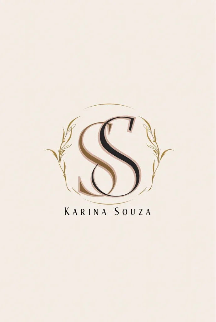 Nail designer logo with the initial letters k s on top and Karina Souza written under the initial letters