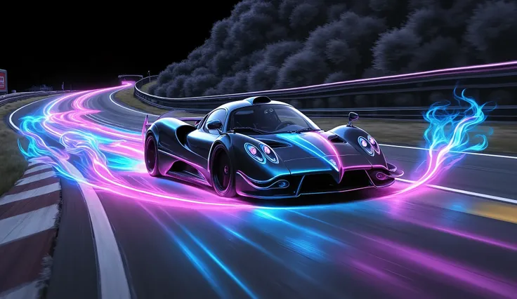 Pagani Zonda,Pagani Automobili hypercar,2-door coupe ,midship design,speeding through the Nürburgring,Hyperreal,4K detail,professional,Photographer's,athletic , stylish , top quality,UHD, bright colors,vibrant colors,dynamic