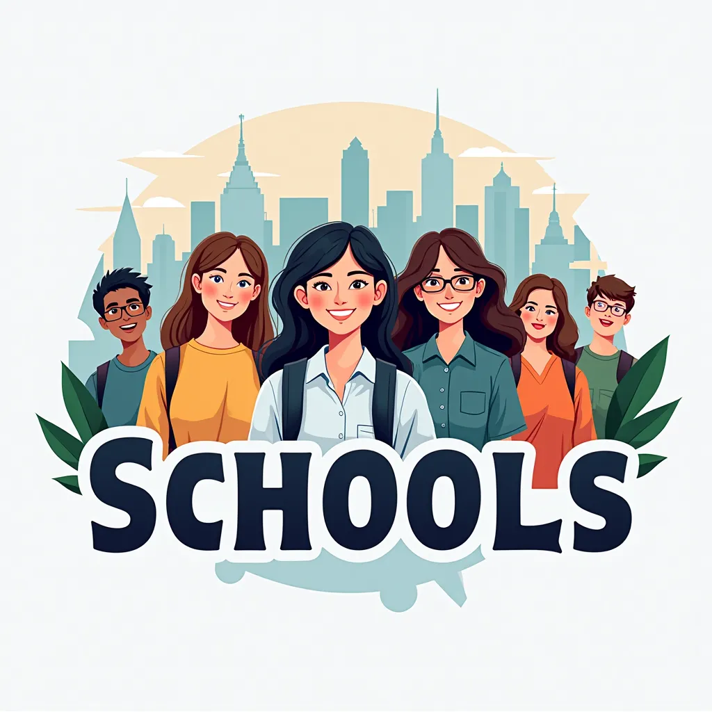 Polyglot Online School, high-quality, realistic logo with lettering and picture. School for ren and agers 