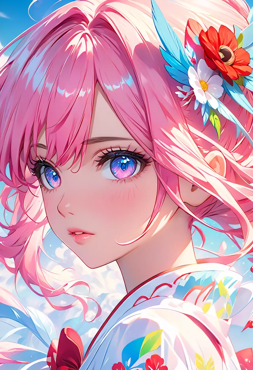   close-up of an anime girl , Rosedrows pastel vivid, Rossdraws comics、Vivid, anime style 4k, beautiful anime style portrait,  art germ colorful !!!, ! Dream Art Germ, beautiful anime girl, anime style digital art, Anime Art Wallpaper 4K, Anime Art Wallpap...