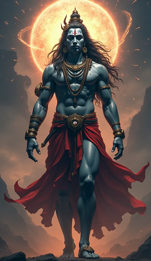 Drawing Mahadeva vigra so many peoples 3D image