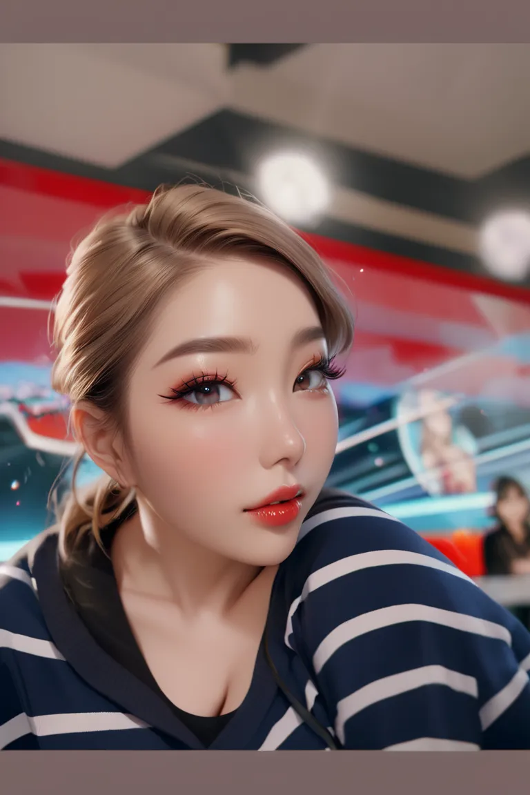 (8k, RAW photo, Photorealistic:1.25) ,( lipgloss, eyelashes, gloss-face, glossy skin, best quality, ultra highres, depth of field, chromatic aberration, caustics, Broad lighting, natural shading,Kpop idol) looking at viewer with a serene and goddess-like h...