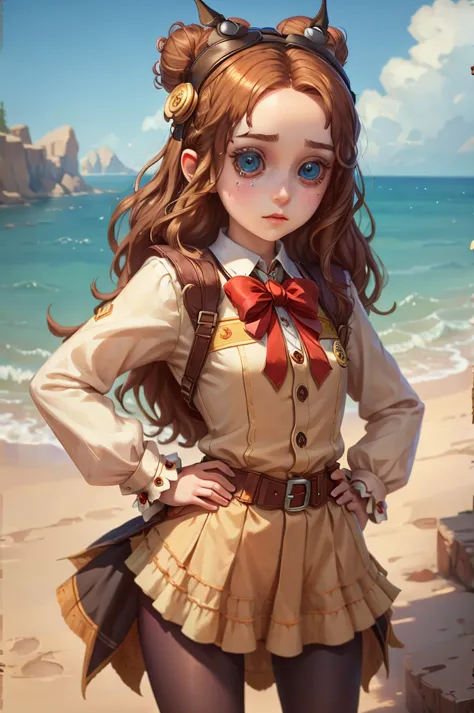 masterpiece, best quality, identity v, button eyes, detailed, 8K,
1girl , Fiona Gilman , hands on hips 
