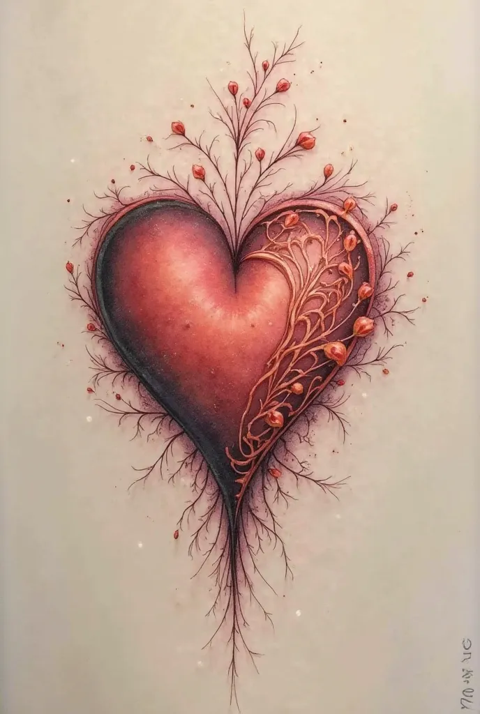 Tattoo of a growing heart 