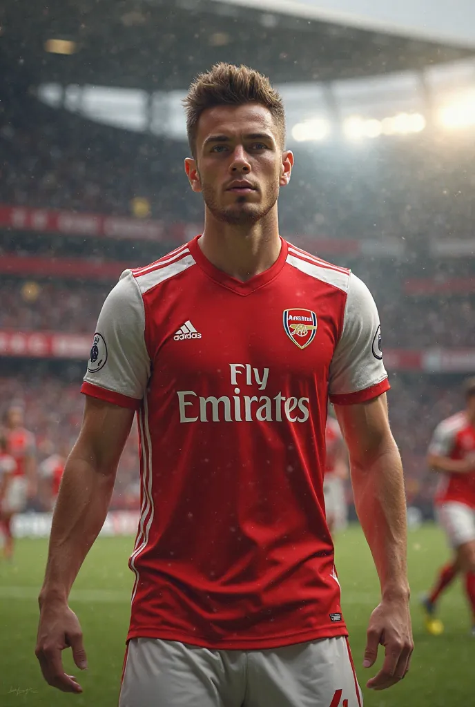 An image of jude bellingham in an arsenal jersey 