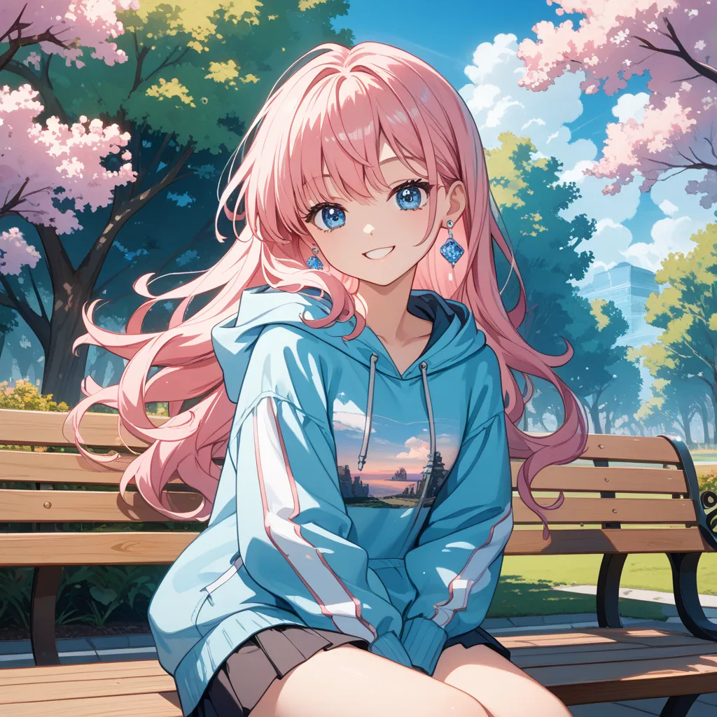  score_9,  score_8_ up the side ,  score_7_ up the side ,   source_anime,
 surreal, 
Art Style： watercolor style
Color  ：Soft、 pink hair、
form：最high quality、 long hair,  blue eyes,  smile,  ,  earrings,  accessories、、cute、1 girl,   , 超 high resolution, ret...