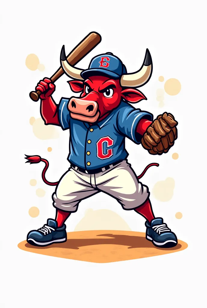 Create an animated bull playing baseball for a logo