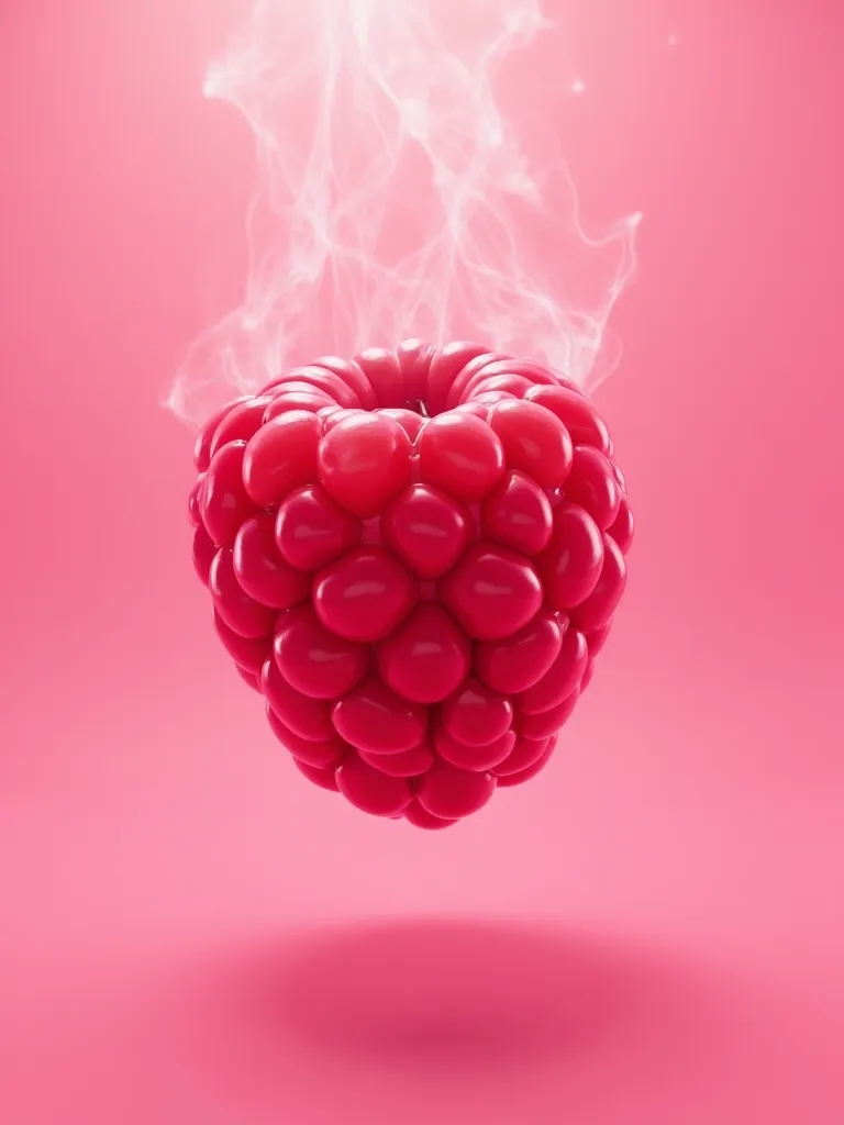 A raspberry, smooth 4D pink background